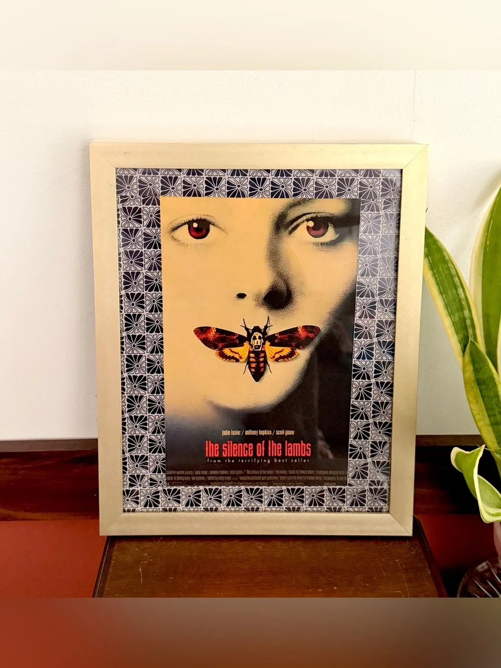 The Silence of the Lambs Movie Poster Canvas Art Print Gold Framed Horror Art
